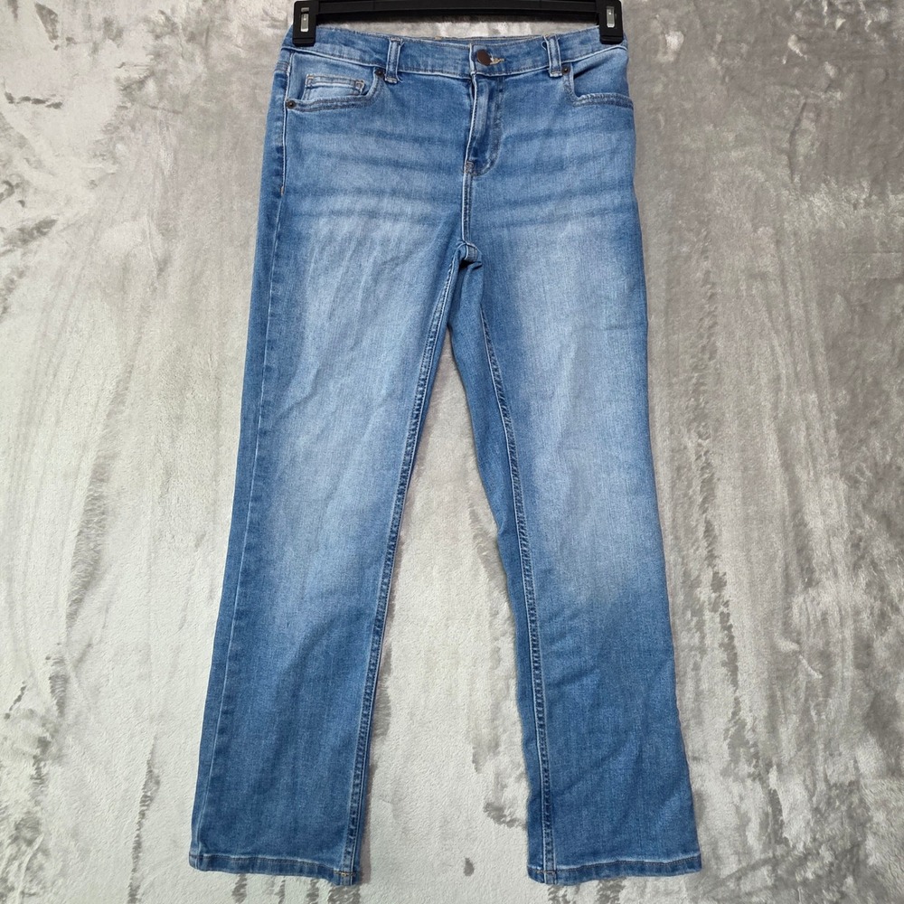 Wonder Nation Kids Straight Leg Jeans Medium Wash Blue Size 12 Adjustable Waist